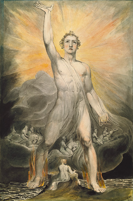 Angel of Revelation. Watercolour by Blake