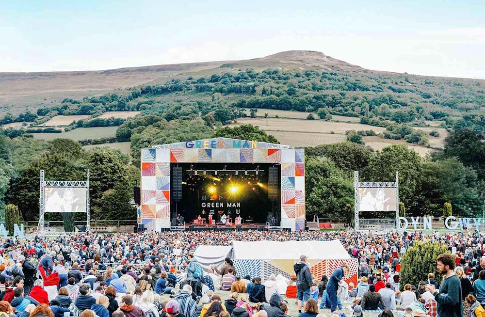 Crowds at The Green Man Festival in Brecon, Wales